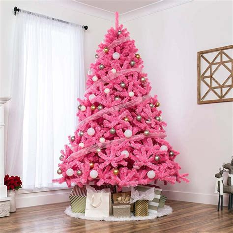 pink christmas tree lights